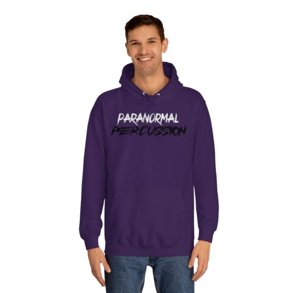 Paranormal Percussion College Hoodie (white black logo)