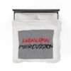 Paranormal Percussion Stacked Red Black with Grey - Velveteen Plush Blanket - Image 16