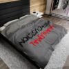 Paranormal Percussion Stacked Red Black with Grey - Velveteen Plush Blanket - Image 4