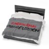 Paranormal Percussion Stacked Red Black with Grey - Velveteen Plush Blanket - Image 6